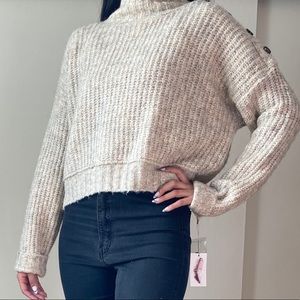 Cropped turtle neck sweater